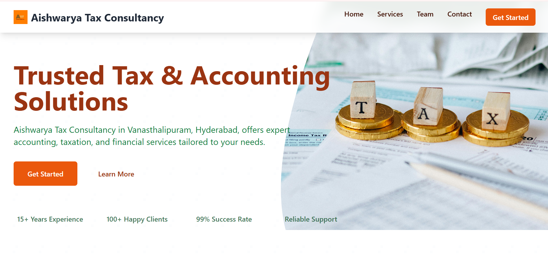 Tax Consultancy Landing Page [Freelance project]
